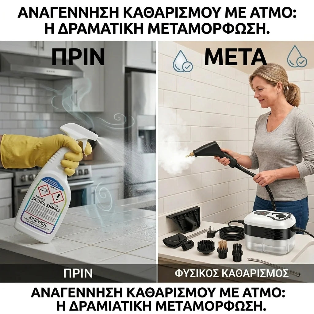 Καθαριστής Ατμού Υψηλής Πίεσης 2500W- Βαθύς καθαρισμός κάθε επιφάνειας, άμεσα